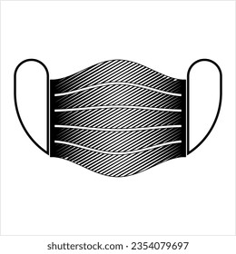 Surgical Mask Icon, Medical, Dentist, Surgeon Face, Mask, Liquid Droplets And Aerosols Preventive Mask Vector Art Illustration