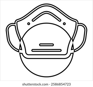 Surgical Mask Icon, Medical, Dentist, Surgeon Face, Mask, Liquid Droplets And Aerosols Preventive Mask Vector Art Illustration