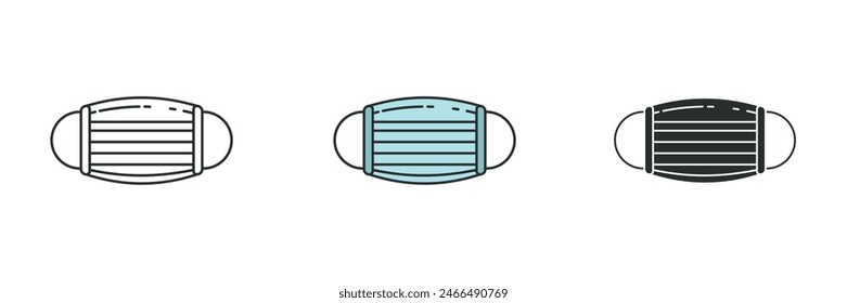 Surgical Mask Icon. Medical or Healthcare theme symbol vector illustration isolated on white background