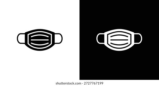 Surgical mask icon set. flat icon collection. flat line silhouette set.