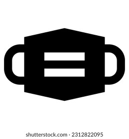 Surgical Mask icon vector designed in solid glyph minimalist style (32px artboard)