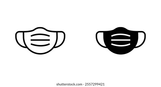 Surgical mask Icon vector. liner and flat style icons set.