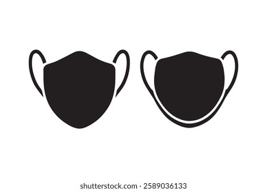Surgical mask icon vector silhouette isolated in white background