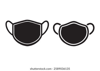 Surgical mask icon vector silhouette isolated in white background