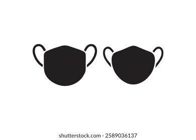 Surgical mask icon vector silhouette isolated in white background