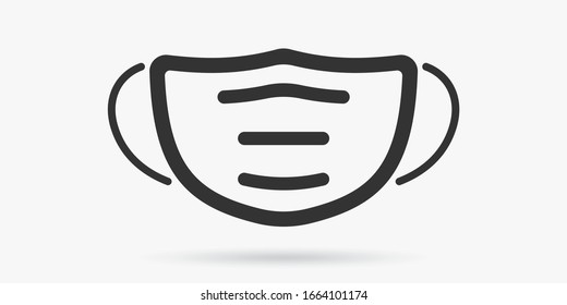 Surgical mask or medical mask isolated. Protection from virus or coronavirus. Vector illustration