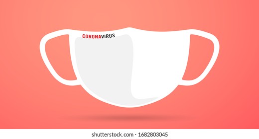 Surgical mask or medical mask isolated. Protection from virus or coronavirus. Vector illustration