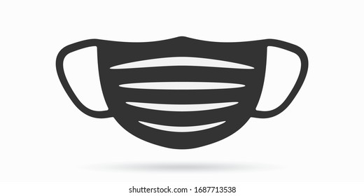 Surgical mask or medical mask isolated. Protection from virus or coronavirus. Vector illustration