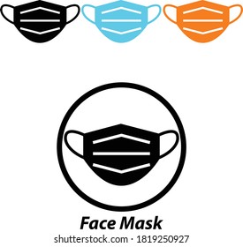 Surgical mask or medical mask isolated. Protection from virus or coronavirus. Vector illustration