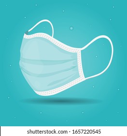 Surgical mask or medical mask in isolated vector