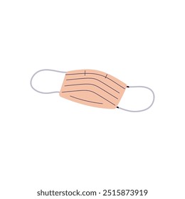 Surgical mask for safety breathing. Medical tool to care about health. Respirator to protect from viruses, pollution, epidemic. Healthcare icon. Flat isolated vector illustration on white background