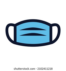 Chirurgische Maske. Einfaches Vektorfarbsymbol.