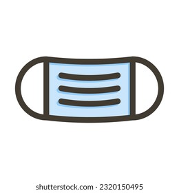 Surgical Mask Thick Line Filled Colors For Personal And Commercial Use.
