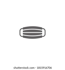 Surgical Mask Vector Icon Black and White