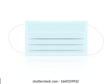 Surgical mask and Virus Protection isolated on white background. Safety Breathing,  Health Care and Medical Concept Design.