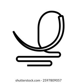 surgical needle thread surgeon line icon vector. surgical needle thread surgeon sign. isolated contour symbol black illustration