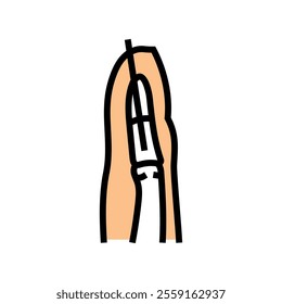 surgical pin for fracture color icon vector. surgical pin for fracture sign. isolated symbol illustration