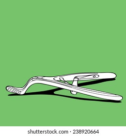 Surgical pliers , hand drawn. Vector Illustration.
