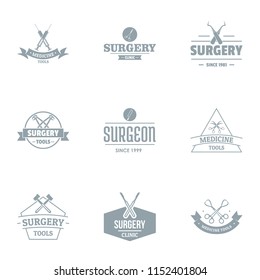 Surgical procedure logo set. Simple set of 9 surgical procedure vector logo for web isolated on white background