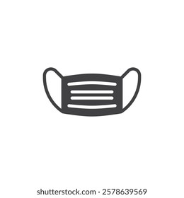 A surgical or protective mask vector icon. filled flat sign for mobile concept and web design. Medical mask glyph icon. Symbol, logo illustration. Vector graphics