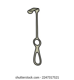 surgical retractor doodle icon, vector illustration