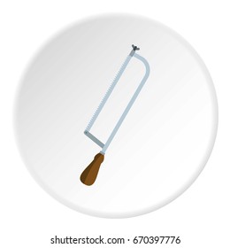 Surgical saw icon in flat circle isolated vector illustration for web