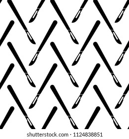 Surgical Scalpel Icon Seamless Pattern Vector Art Illustration