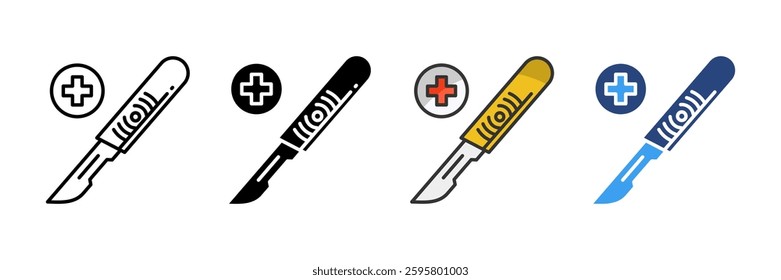 Surgical Scalpel Icon Set Multiple Style Collection