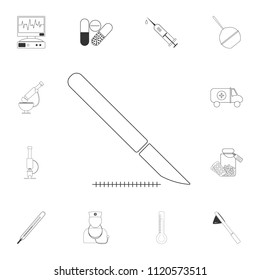 Surgical scalpel icon. Simple element illustration. Surgical scalpel symbol design from Medical collection set. Can be used for web and mobile on white background