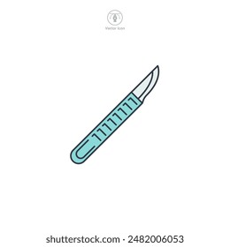 Ilustración vectorial de ícono de bisturí quirúrgico aislado sobre fondo blanco