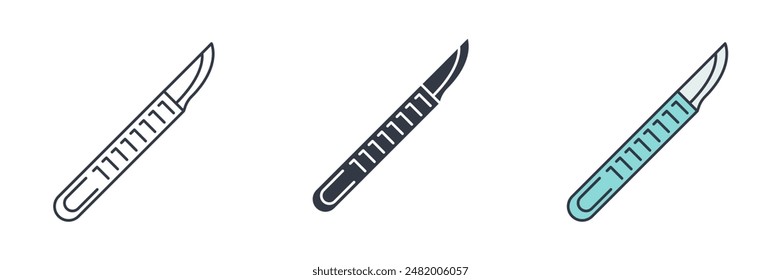 Surgical Scalpel Icon symbol vector illustration isolated on white background