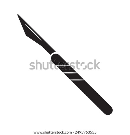 surgical scalpel icon vector illustration logo design