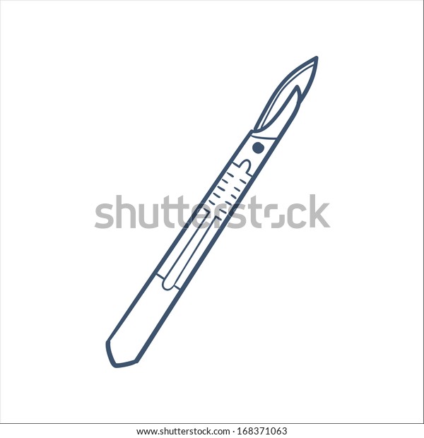 Surgical Scalpel Sketch Vector Element Medical Stock Vector (Royalty