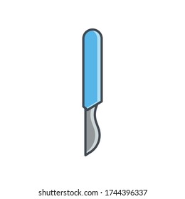 Surgical scalpel vector icon symbol medical tools isolated on white background