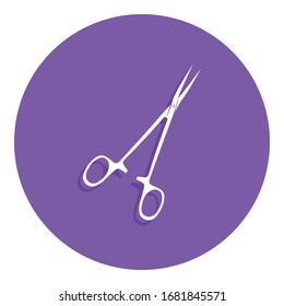 surgical scissors badge icon. Simple glyph, flat vector of Medicine icons for ui and ux, website or mobile application