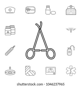 Surgical scissors icon. Detailed set of medicine outline icons. Premium quality graphic design icon. One of the collection icons for websites, web design, mobile app on white background