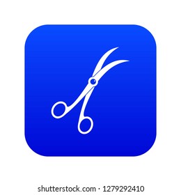Surgical scissors icon digital blue for any design isolated on white vector illustration