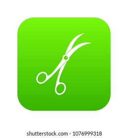 Surgical scissors icon digital green for any design isolated on white vector illustration