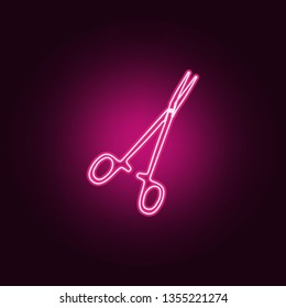 surgical scissors icon. Elements of Medicine in neon style icons. Simple icon for websites, web design, mobile app, info graphics