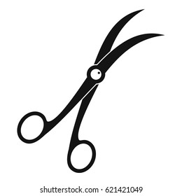 Surgical Scissors Icon. Simple Illustration Of Surgical Scissors Vector Icon For Web