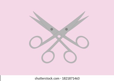 Icono de vector de herramienta médica de tijeras quirúrgicas