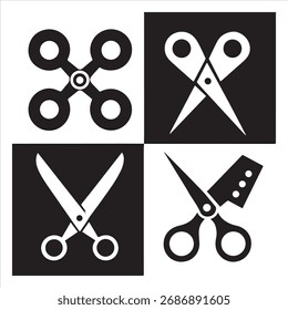 surgical scissors vector icon set with a white background