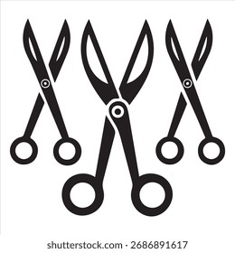 surgical scissors vector icon set with a white background