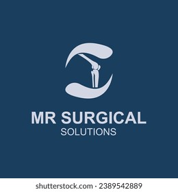 Surgical Solutions Logo Design Template. knee joint bone logo vector illustration design. Leg bones Logo. Bones Logo,	
