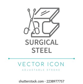 Surgical Steel Jewelry Vector Line Icon