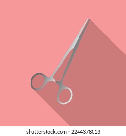 Surgical Sterilization Flat Design Female Reproduction Icon with Side Shadow stock illustration