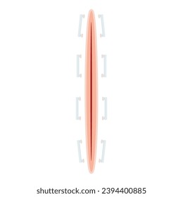 Vector de dibujos animados de icono de sutura quirúrgica. Cortar la piel médica. Cáncer médico cirujano