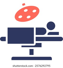 Surgical Table Icon Mixed Vector Illustration