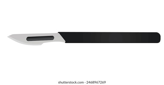 Surgical thin scalpel. vector illustration