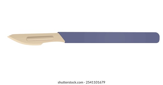 Surgical thin scalpel. vector illustration